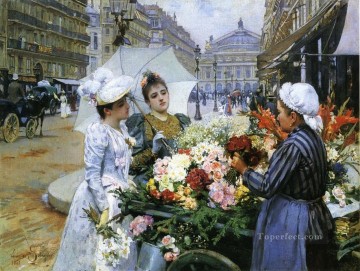 Louis Marie de Schryver, el vendedor de flores parisina. Pinturas al óleo